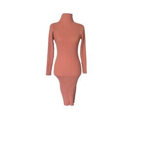 Medium Pink Mock Turtle Neck Dress